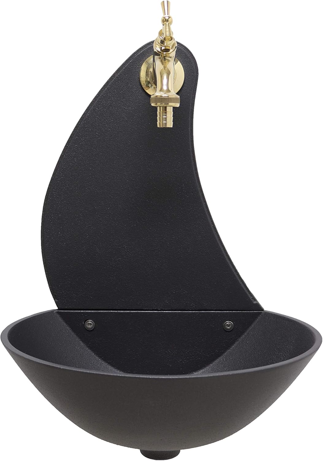 Wandbrunnen Modell Luna Farbe Gusseisen mit Wasserhahn Modell 303L aus poliertem Messing für Haus un