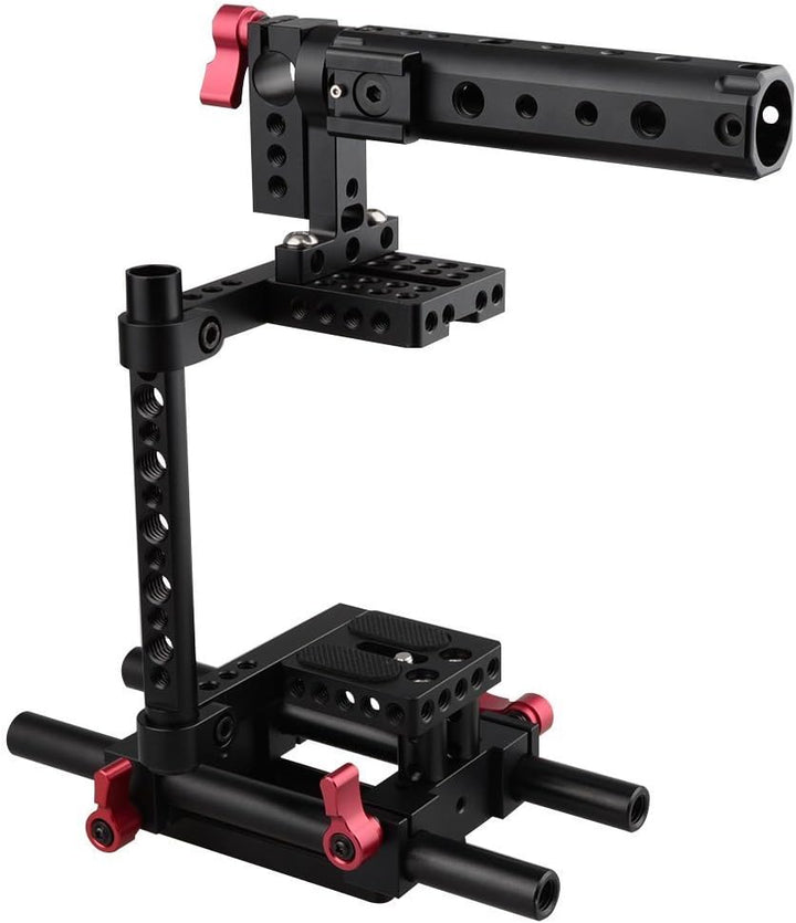 CAMVATE Kamera Käfig Rig Top Griff Stativanschluss Platte Kompatibel für Nikon Sony(rot)
