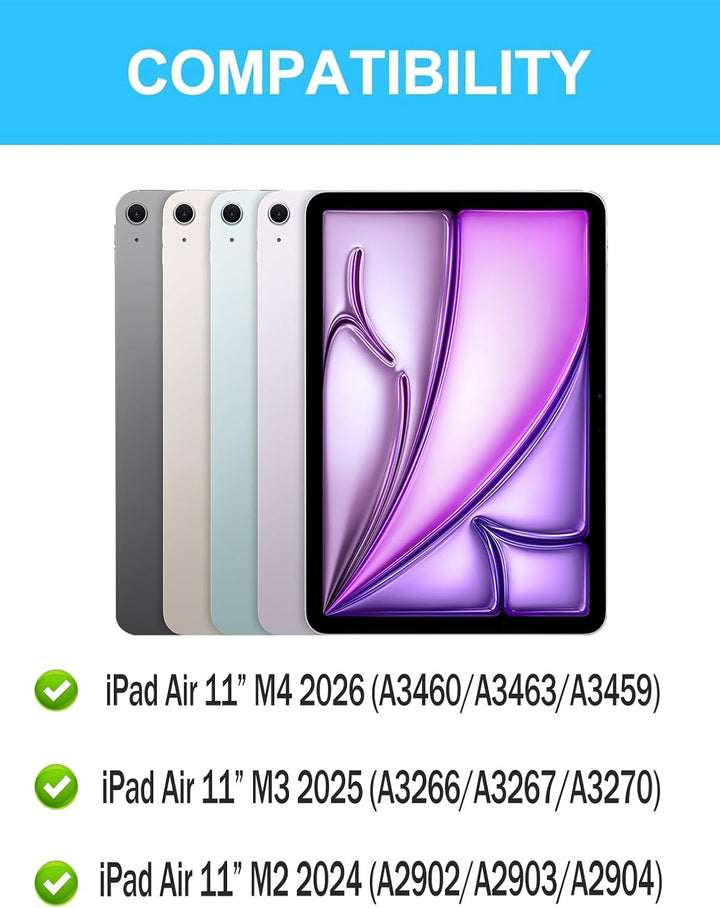 Tastatur Hülle für iPad Air 11 Zoll (M3/M2) - 7-Farben Beleuchtung Keyboard Cover mit Stifthalter &