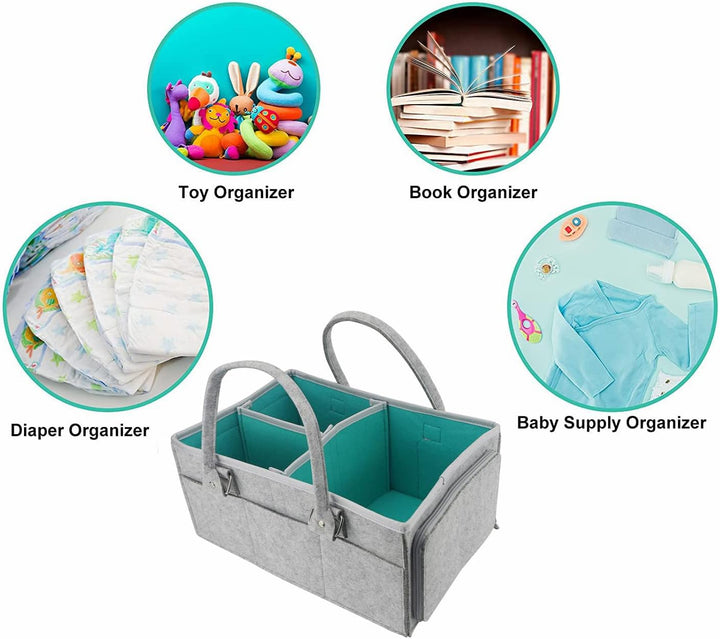 Baby Windel Caddy Organizer, Faltbare Filz Nursery Storage Bag Flexible Fächer Multi Pockets Portabl