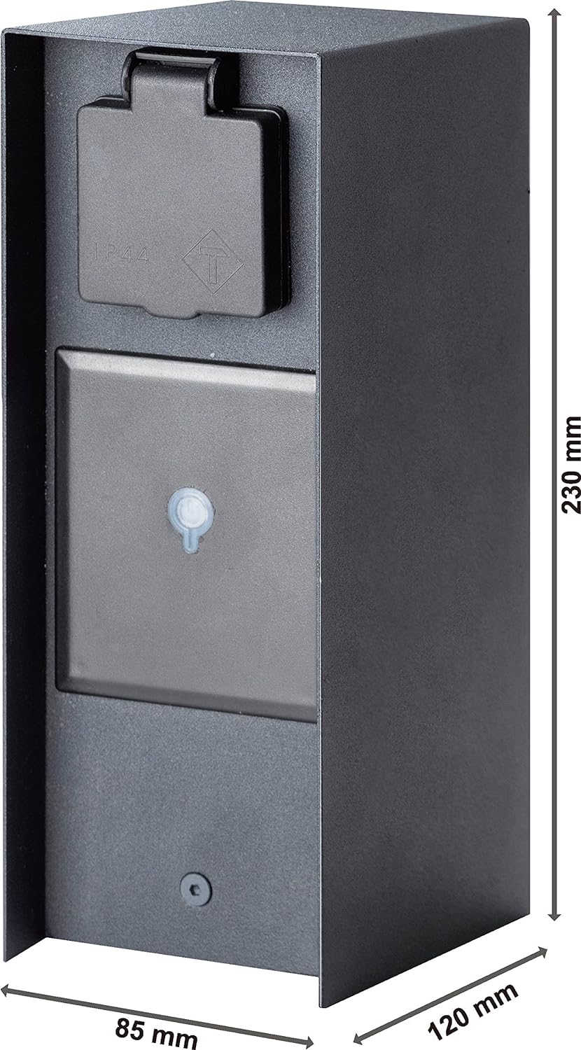 Bold Orio smarte Aussen-Steckdose-Garten (Steckdosen-Säule) 3-Fach Stecker Anthrazit (Smart Home | W