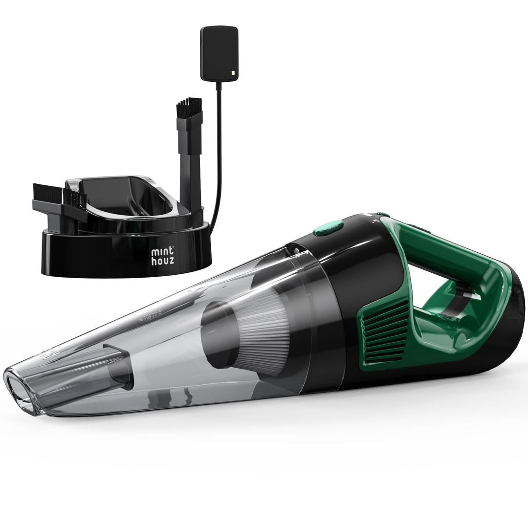 Minthouz Handstaubsauger Akku 9000PA, 120W Autostaubsauger LED-Licht, 30 Min Laufzeit Schnellladung,