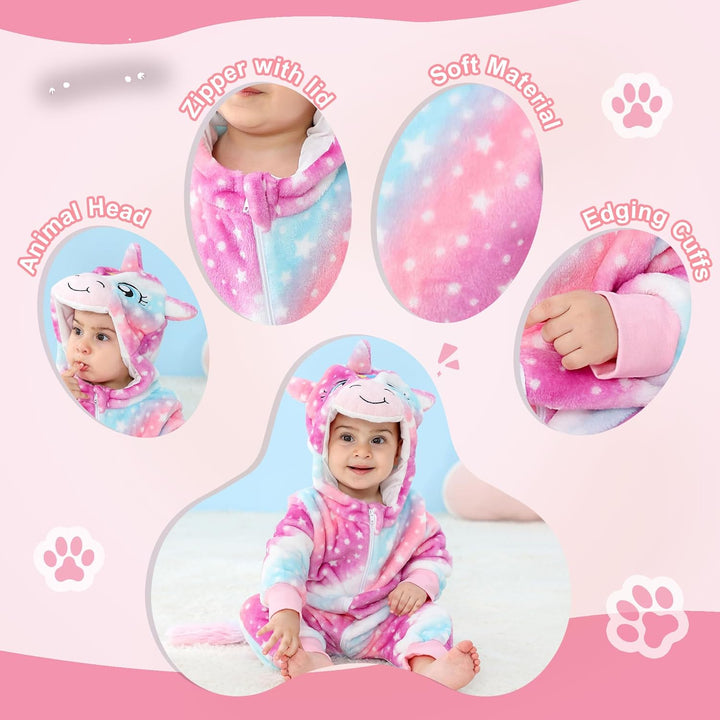 COOKY.D Unisex Winter Hooded Romper Jumpsuit 2-36 Months 2-5 Monate Stern, 2-5 Monate Stern