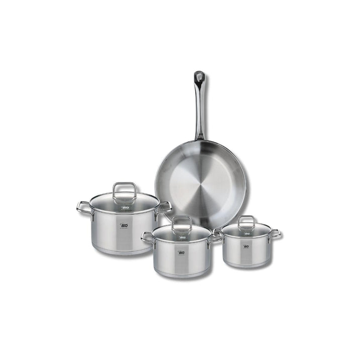 ELO 9693750 Kochgeschirr-Set, 4-teilig, 1 Bratpfanne 24 cm und 3 Kochtöpfe 12, 14 und 16 cm Elo Prof