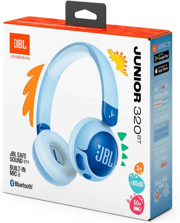 JBL Junior 320 BT, Kabellose On-Ear Bluetooth-Kopfhörer mit eingebautem Mikrofon für Kinder, 50 h Wi