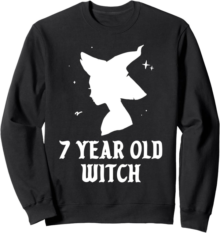 7 Jahre alte Hexe Geburtstagsfeier Theme Halloween Kostüm Sweatshirt