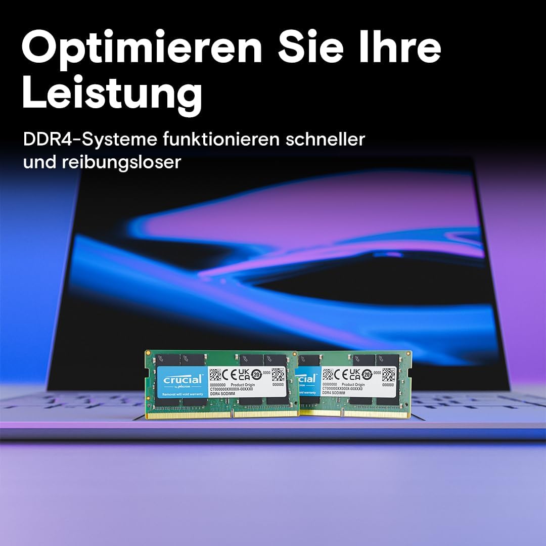 Crucial RAM CT2K16G4SFRA32A 32GB (2x16GB) DDR4 3200MHz CL22 (2933MHz oder 2666MHz) Laptop Arbeitsspe