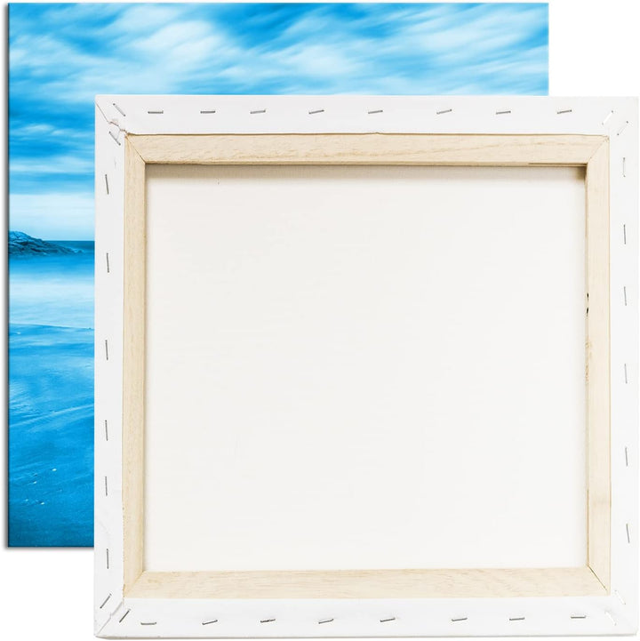 Segelschiff im blauen Meer an der Küste Format: 70x70 Effekt: Monocrome Blau als Leinwandbild, Motiv