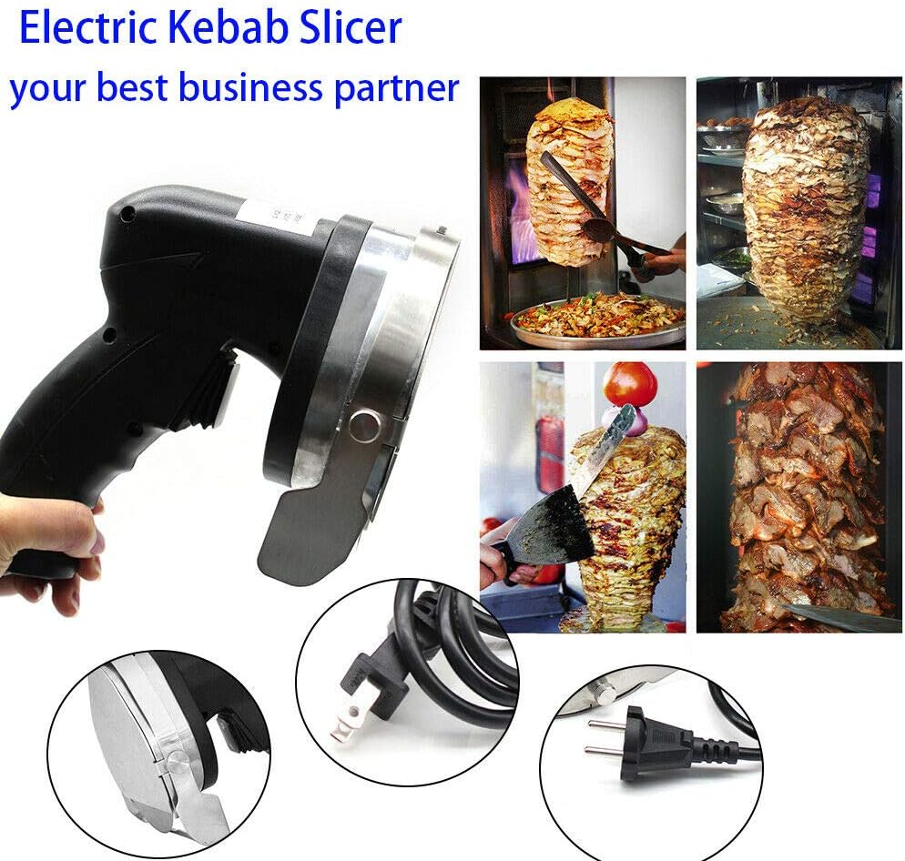 Bathrena Dönermesser, 80W Dönerschneider Kebabschneider Gyrosmesser Messer Döner Elektrisch Commerci