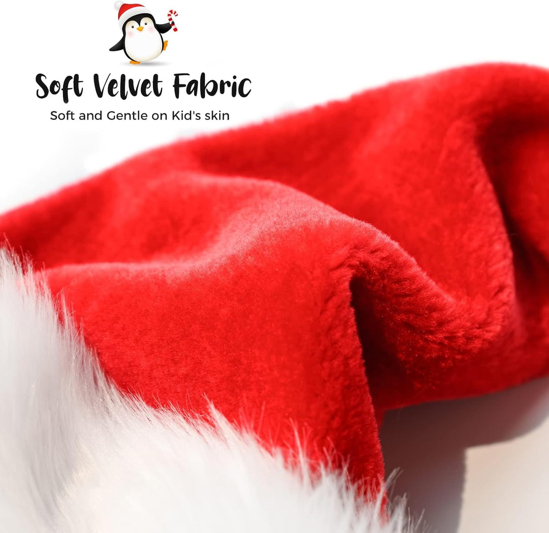 BOSONER Weihnachtsmütze Nikolausmütze Plüsche Weihnachtsmann Mütze: Rote Santa Mütze Warm Dicker Nik