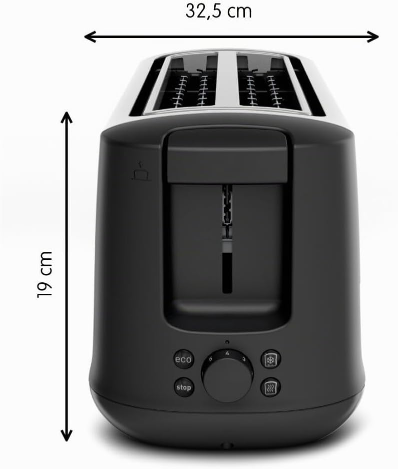 Moulinex Subito 4 Toaster, 2 lange Schlitze, 1700 W, Eco-Modus, Thermostat 7 Positionen, Brotzentrie