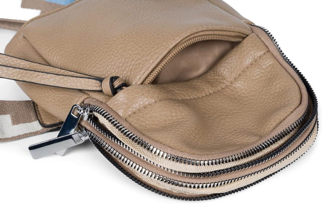 styleBREAKER Damen One Shoulder Rucksack, gemusterter Schultergurt, Einfarbige Crossbody Bag, Cityru