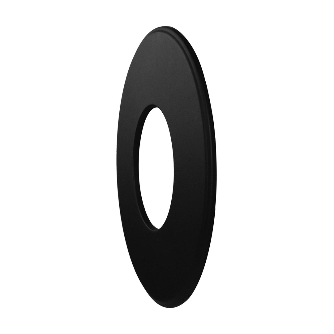 LANZZAS Ofenrohr Wand-Rosette mit 90 mm Rand - für den Durchmesser Ø 150 mm - Farbe: schwarz - Rauch