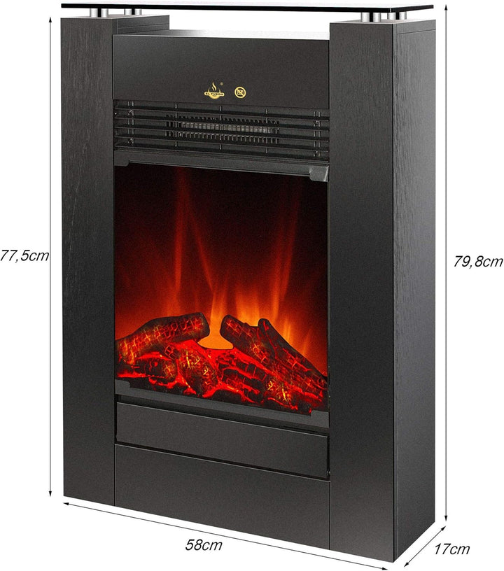Elektrokamin Tessin von El Fuego® Farbe Schwarz Kaminofen Dekokamin AY 627