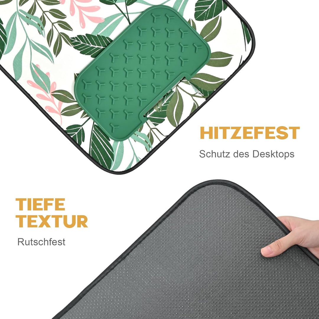 KINGRACK Bügelmatte für Dampfbügeleisen 79x42cm, Bügeldecke für Tisch mit Hitze, Extrem rutschfeste