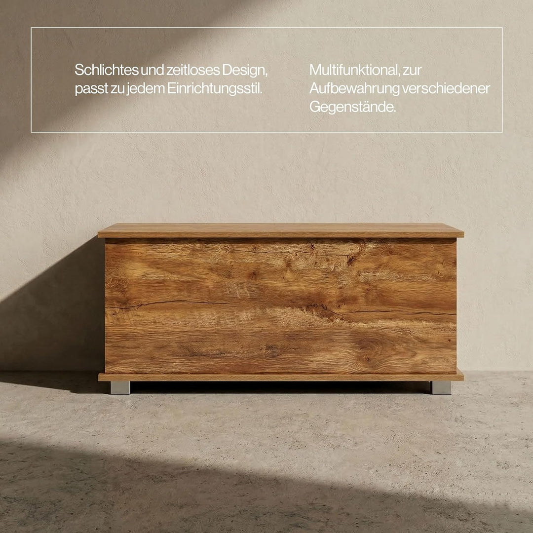 VDD Aufbewahrungsbox - Spielzeugkiste - Deckenkiste - 100 cm breit - vintage braun