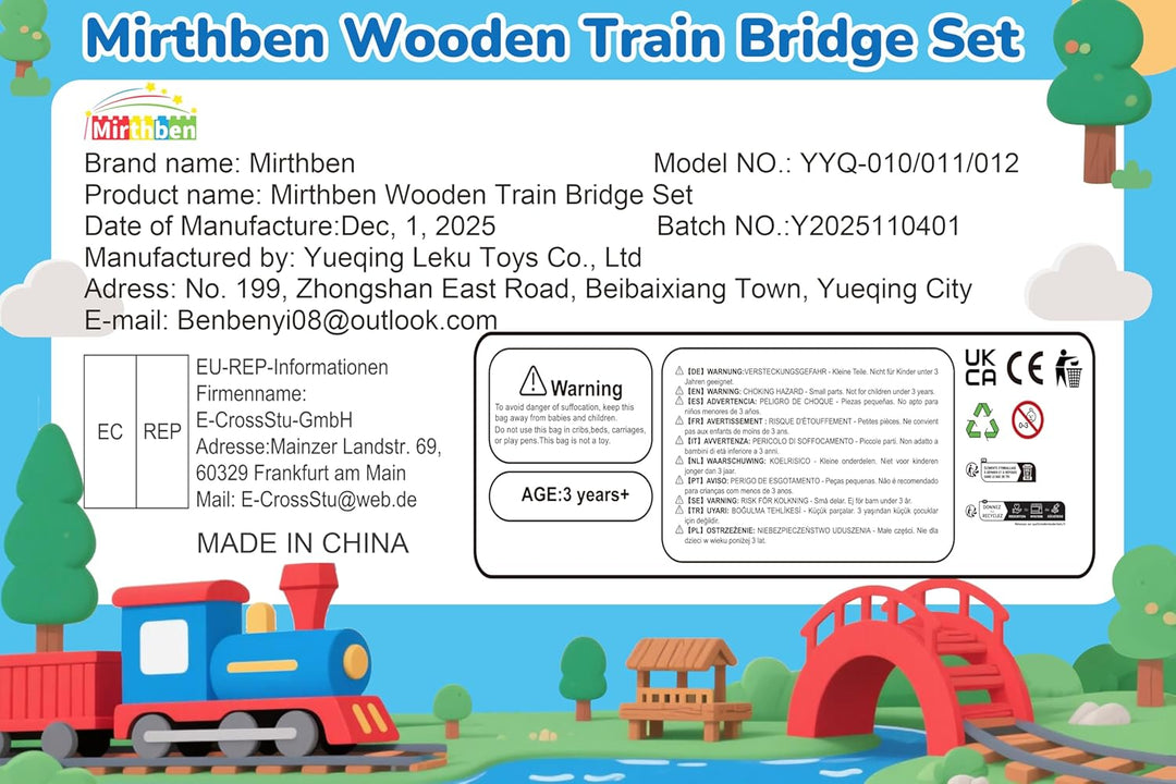 Holzeisenbahn Zubehör, Holz Eisenbahn Brückenspielzeug, Holz Eisenbahn Kinder Zug Spielzeug, Kompati