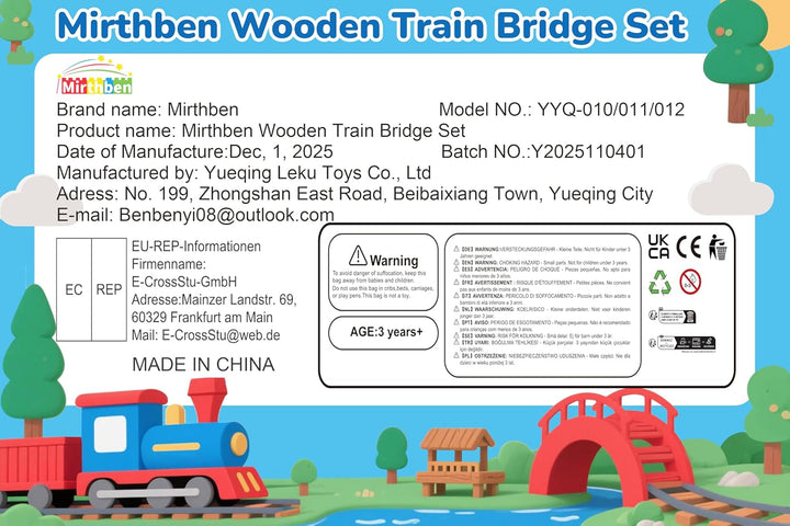Holzeisenbahn Zubehör, Holz Eisenbahn Brückenspielzeug, Holz Eisenbahn Kinder Zug Spielzeug, Kompati