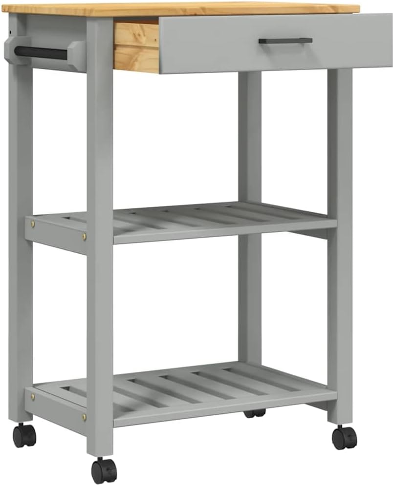 vidaXL Küchenwagen, Servierwagen mit viel Stauraum, Beistellwagen für Küche Wohnzimmer Badezimmer, T