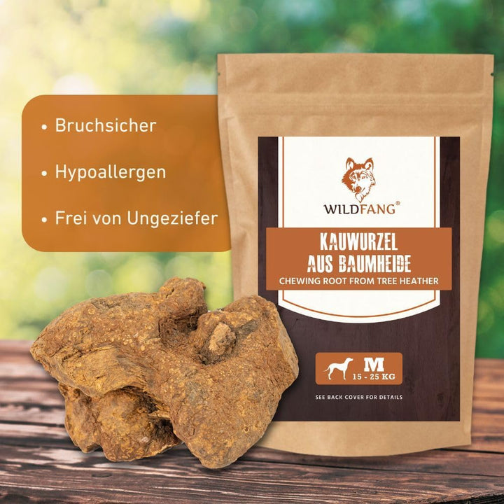 Wildfang® 3 Kauwurzel Hund (Grösse M) – Natürliches Kauholz aus Baumheide – Langlebiges & splitterfr