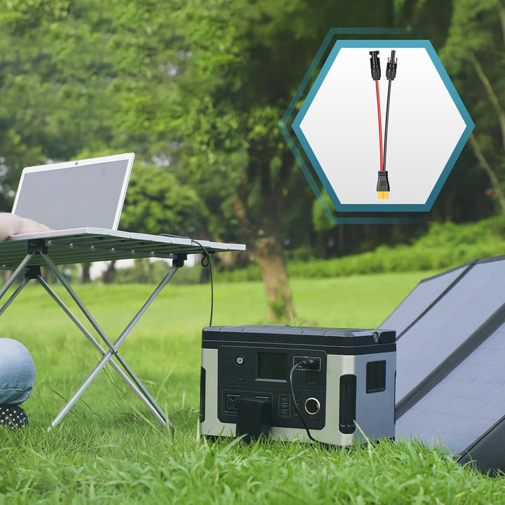 Thlevel Solarladekabel Solarstecker Kabel Kompatibel mit XT60 300cm 12AWG | Adapterkabel Solarpanel