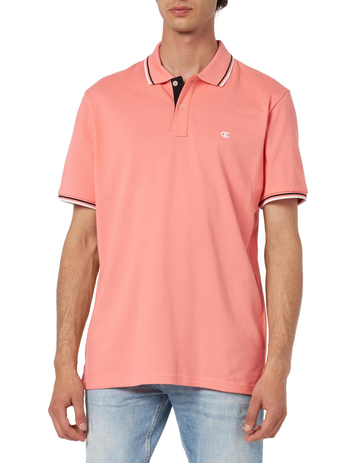 Champion Herren Legacy Polo Gallery Light Cotton Piqué C-Logo Polohemd S Pfirsichrosa., S Pfirsichro