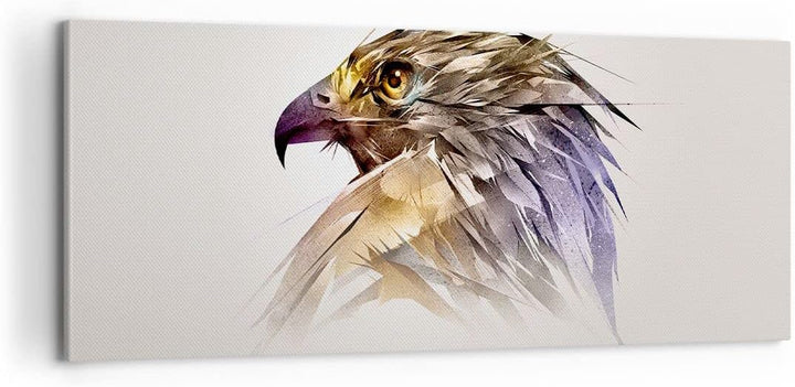Panorama Bilder auf Leinwand 100x40cm Leinwandbild Adler Vogel Feder Gross Wanddeko Bild Schlafzimme