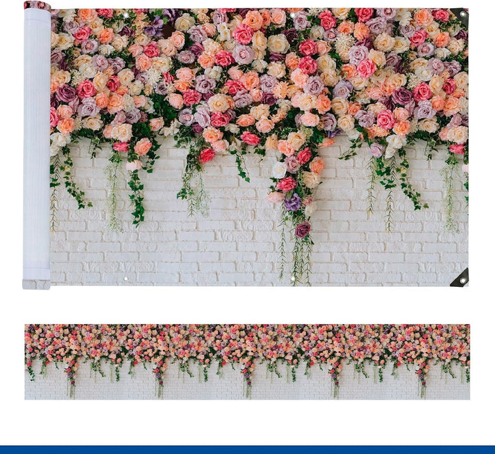 Maximex Balkon-Sichtschutz, praktischer Sichtschutz mit Rosen-Motiv und hoher UV- und Witterungsbest