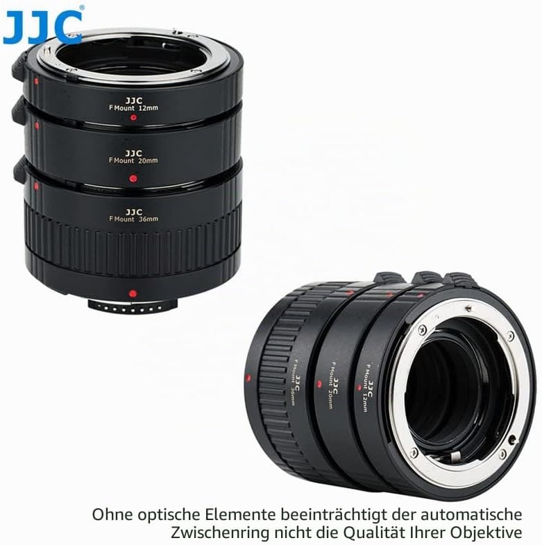 JJC Autofokus Zwischenringe (AF) mit TTL-Belichtung für Makrofotographie 12mm, 20mm und 36mm (Passen
