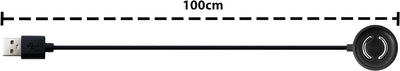 System-S USB 2.0 Kabel 100 cm Ladestation für Suunto 9 Peak Smartwatch in Schwarz