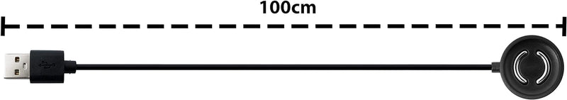 System-S USB 2.0 Kabel 100 cm Ladestation für Suunto 9 Peak Smartwatch in Schwarz