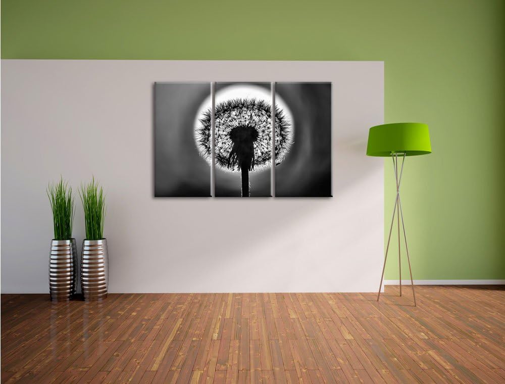 Pixxprint Pusteblume als Leinwandbild/Grösse: 3 Teilig (120x80) cm/Wandbild/Kunstdruck/fertig bespan