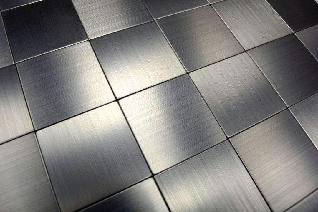 Mosaik Fliese selbstklebend Aluminium silber metall metall für WAND KÜCHE FLIESENSPIEGEL THEKENVERKL