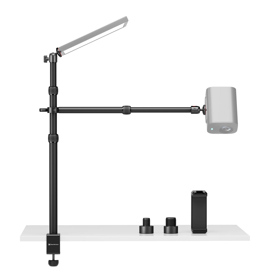 NearStream Kamera Tischhalterung mit Overhead Kamera Montagearm und 1/4" Kugelkopf für Video Aufnahm