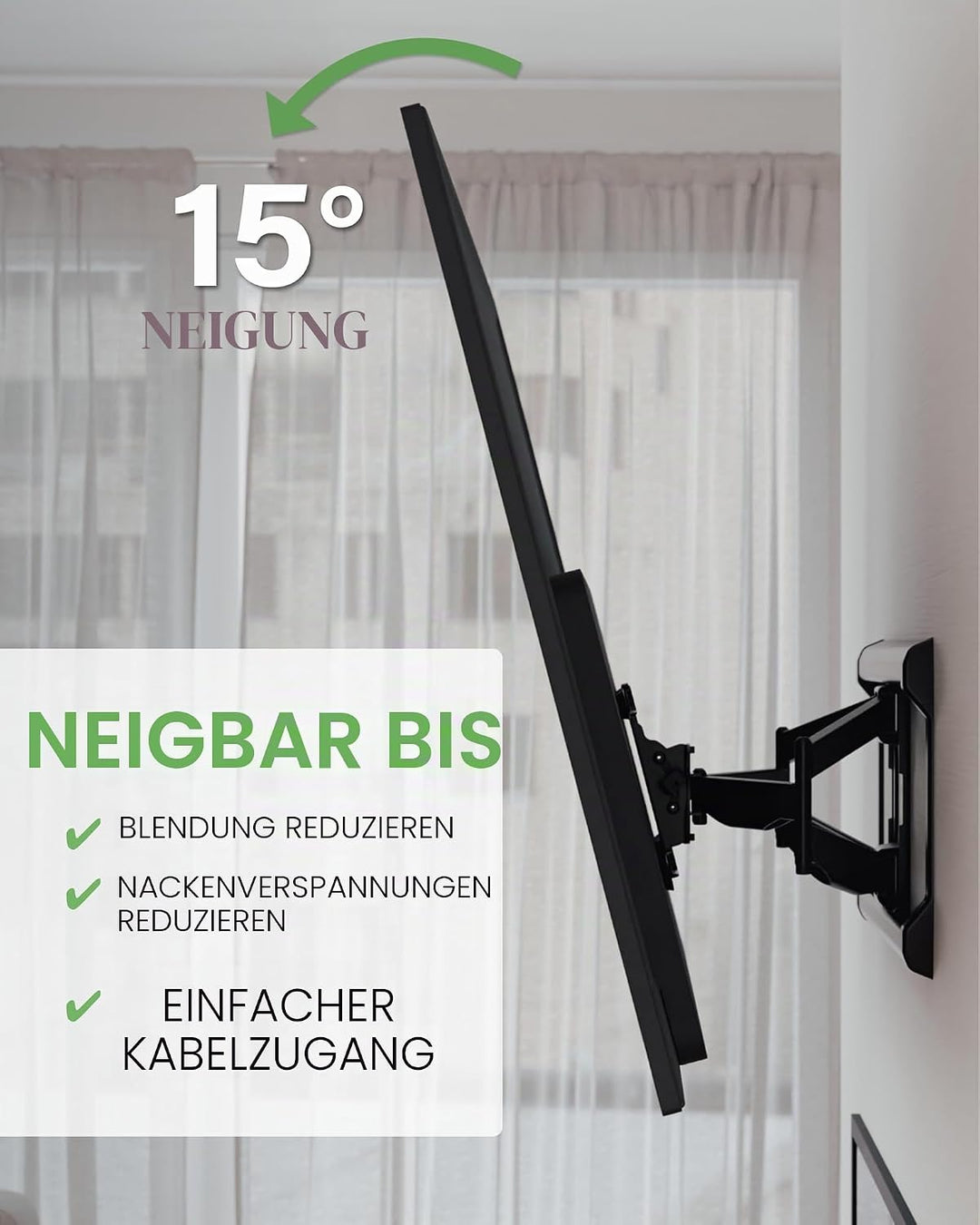SANUS OLF24 Wandhalterung für Fernseher mit 94 cm - 228,6 cm (37 - 90 Zoll) bis zu 68 kg (20 Pfund)