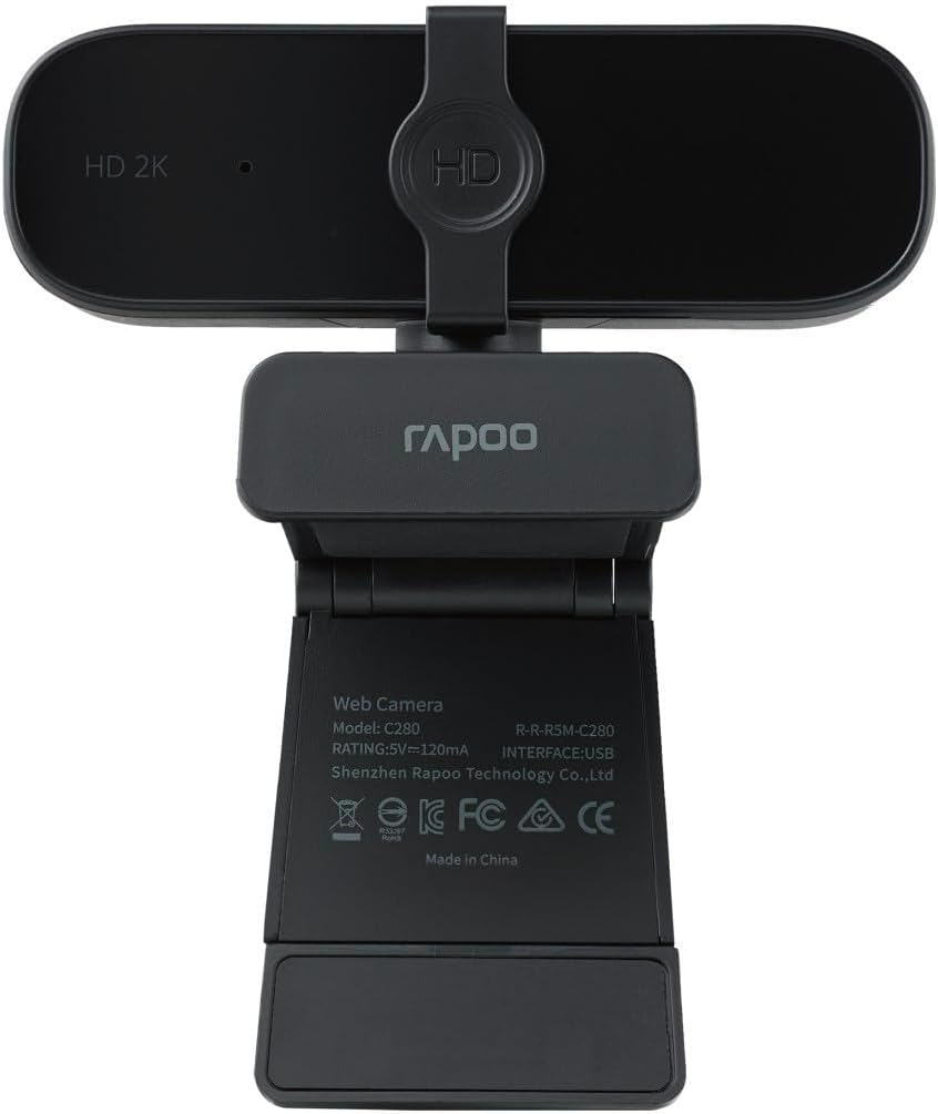 Rapoo XW2K Full HD 2K Webcam (4MP) 85° Sichtfeld, Autofokus, Rauschunterdrückung, USB-Anschluss, Kam