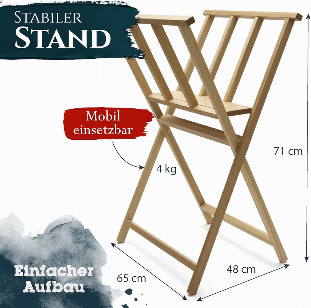 Artina Bilderwippe Bilderständer aus Buchenholz klappbarer Grafik-Ständer 65x48x71 cm – Bilderkrippe