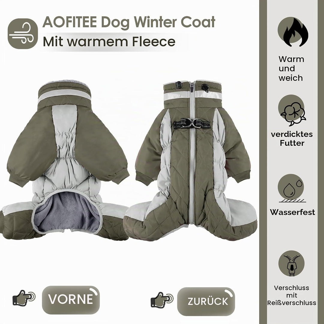 AOFITEE Winteroverall für Hunde - Wasserdichter Hundemantel für Kleine Hunde mit Beinen, Winter Warm