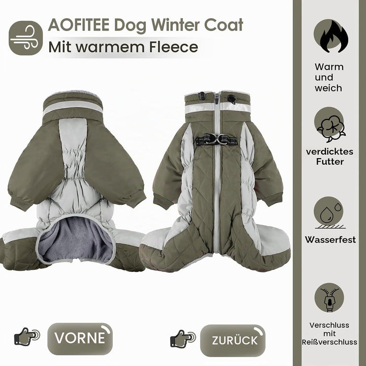 AOFITEE Winteroverall für Hunde - Wasserdichter Hundemantel für Kleine Hunde mit Beinen, Winter Warm