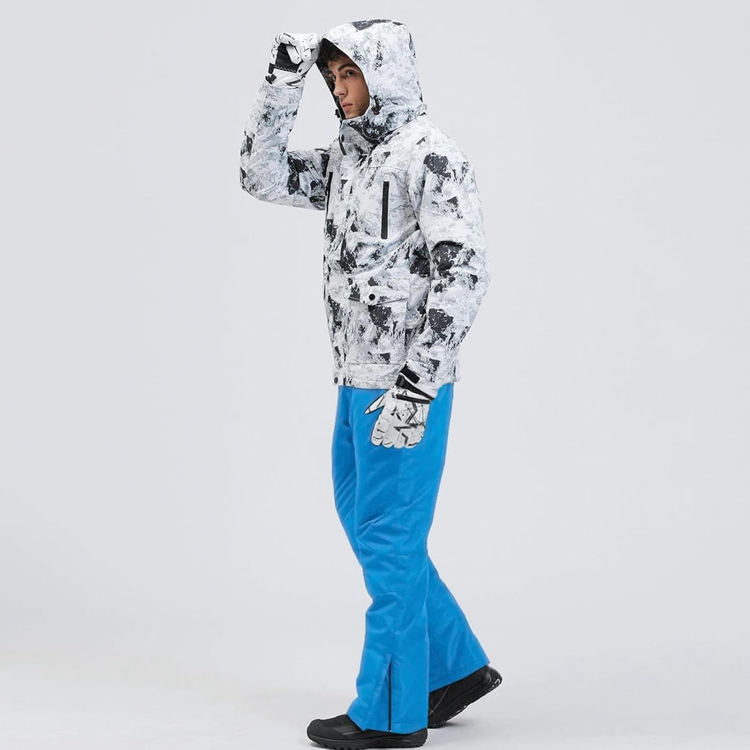 ALSOGO Herren Skianzug Ski Jacke und Hose Set Wasserdichter Schneeanzug Snowboard Jacke Hose Skiklei