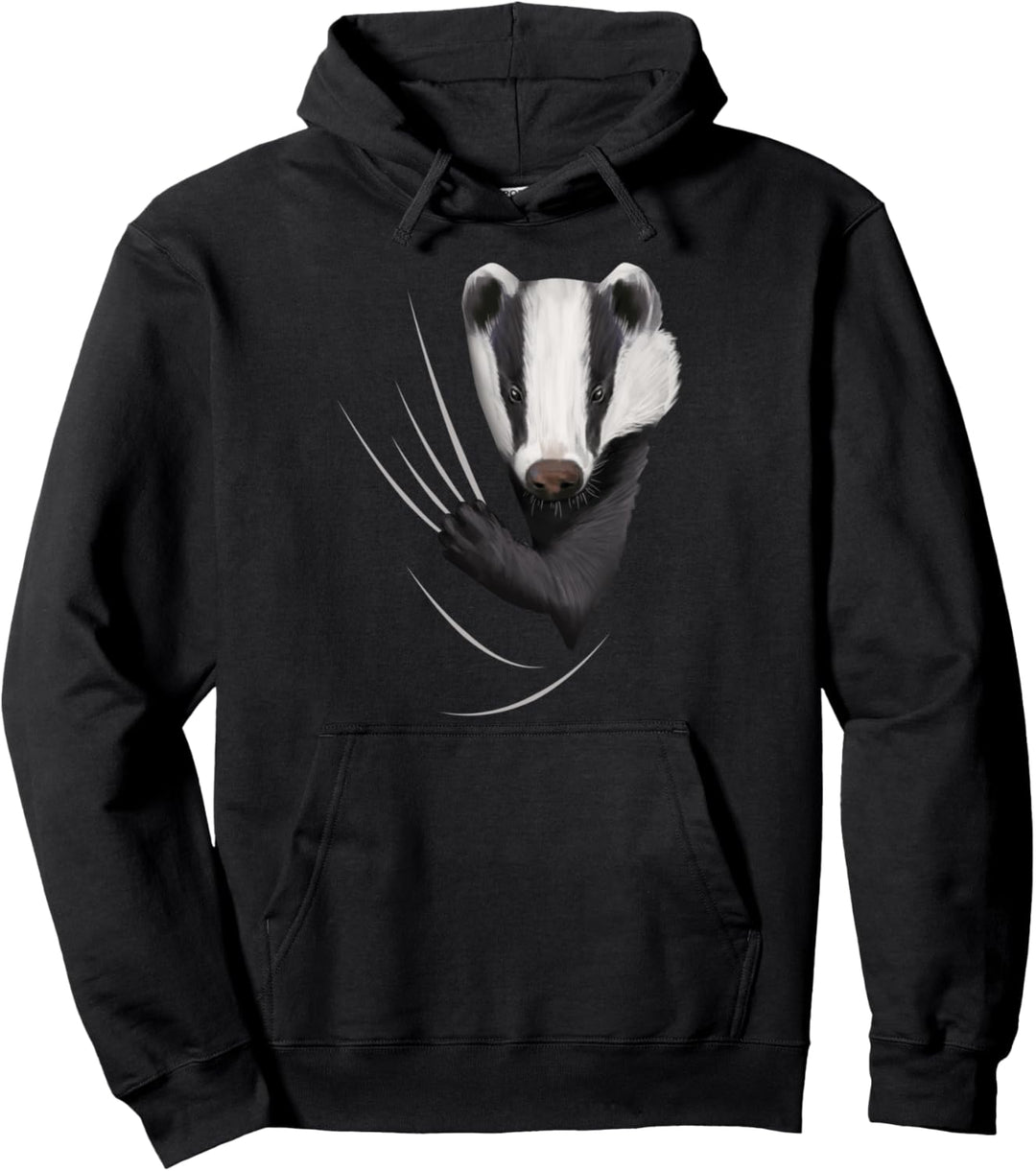 Von innen Dachse Bild Geschenk Grimbart Europäischer Dachs Pullover Hoodie