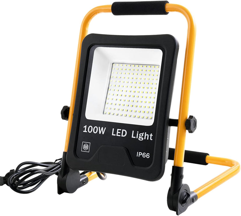 UISEBRT LED Baustrahler 100W 8500LM - LED Arbeitsleuchte Tragbar LED Fluter Floodlight Wasserdicht I