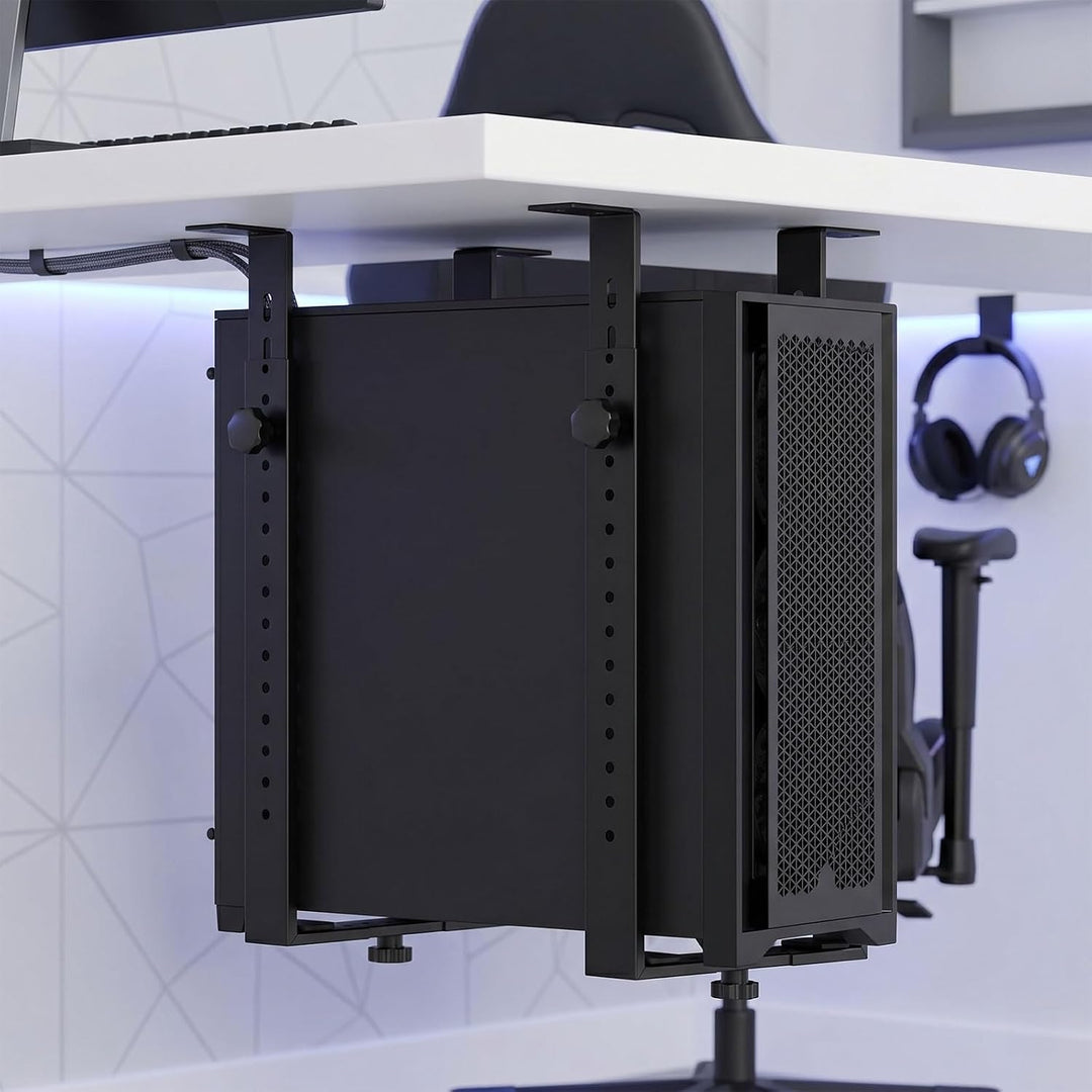 Untertisch PC-Halterung für Computergehäuse, Bis 35 KG, Schwarz Computer Aufhängung Halter für Unter