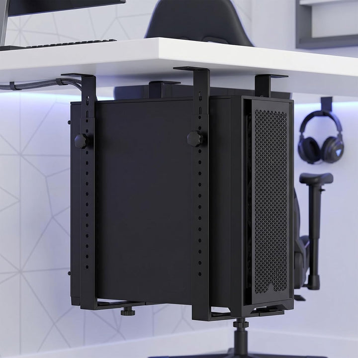 Untertisch PC-Halterung für Computergehäuse, Bis 35 KG, Schwarz Computer Aufhängung Halter für Unter