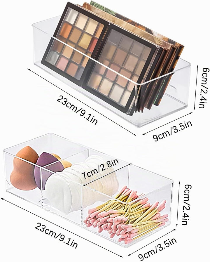 Kosmetik Organizer Set Make Up Organizer aus Acryl Schubladen Ordnungssystem mit 7 Fächern Stapelbar