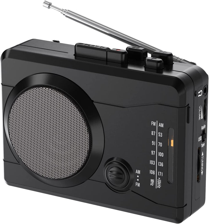 DIGITNOW!Kassettenrekorder USB Kassetten Digitalisieren mit Lautsprecher & Mikrofon, Radio FM/AM,Enc