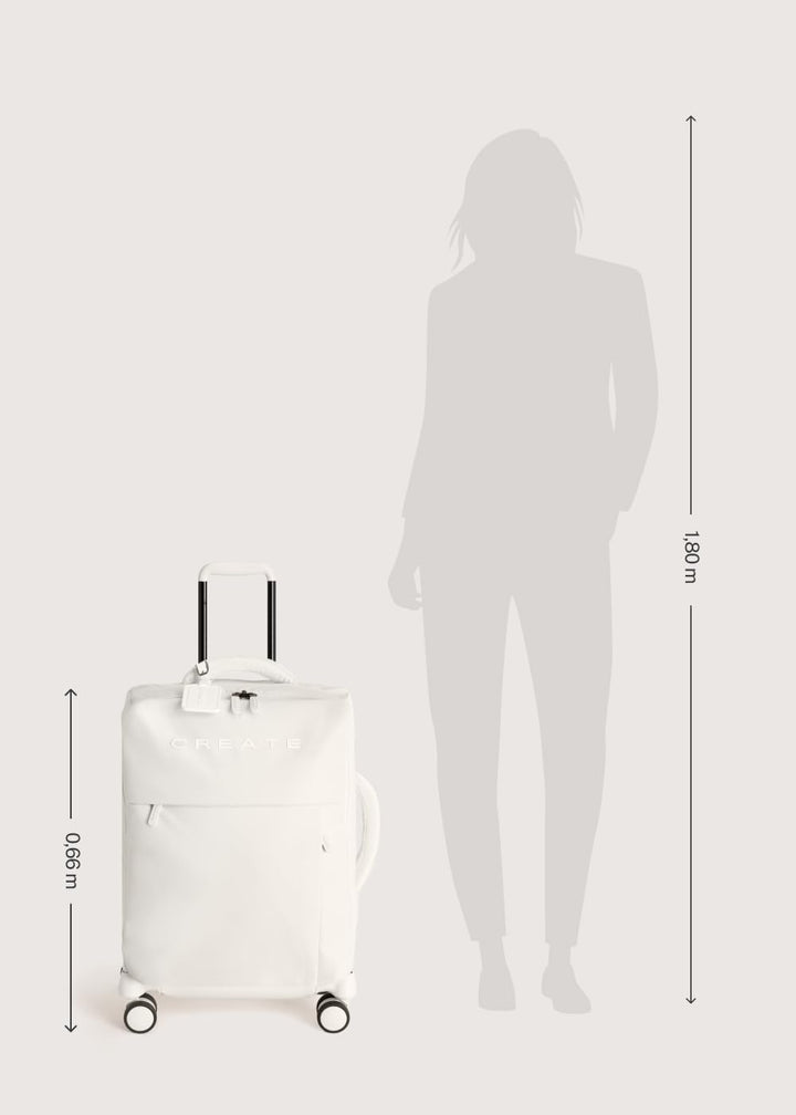 CREATE / Luggage Studio Soft/Polyester Soft Koffer Cremeweiss / 47x25.5x65cm / TSA Vorhängeschloss,