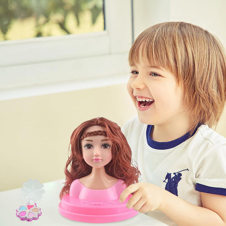 1 Set Puppenkopf für Haarstyling und Make-up, Stylingkopf, Puppe für Mädchen, farbenfrohes, realisti