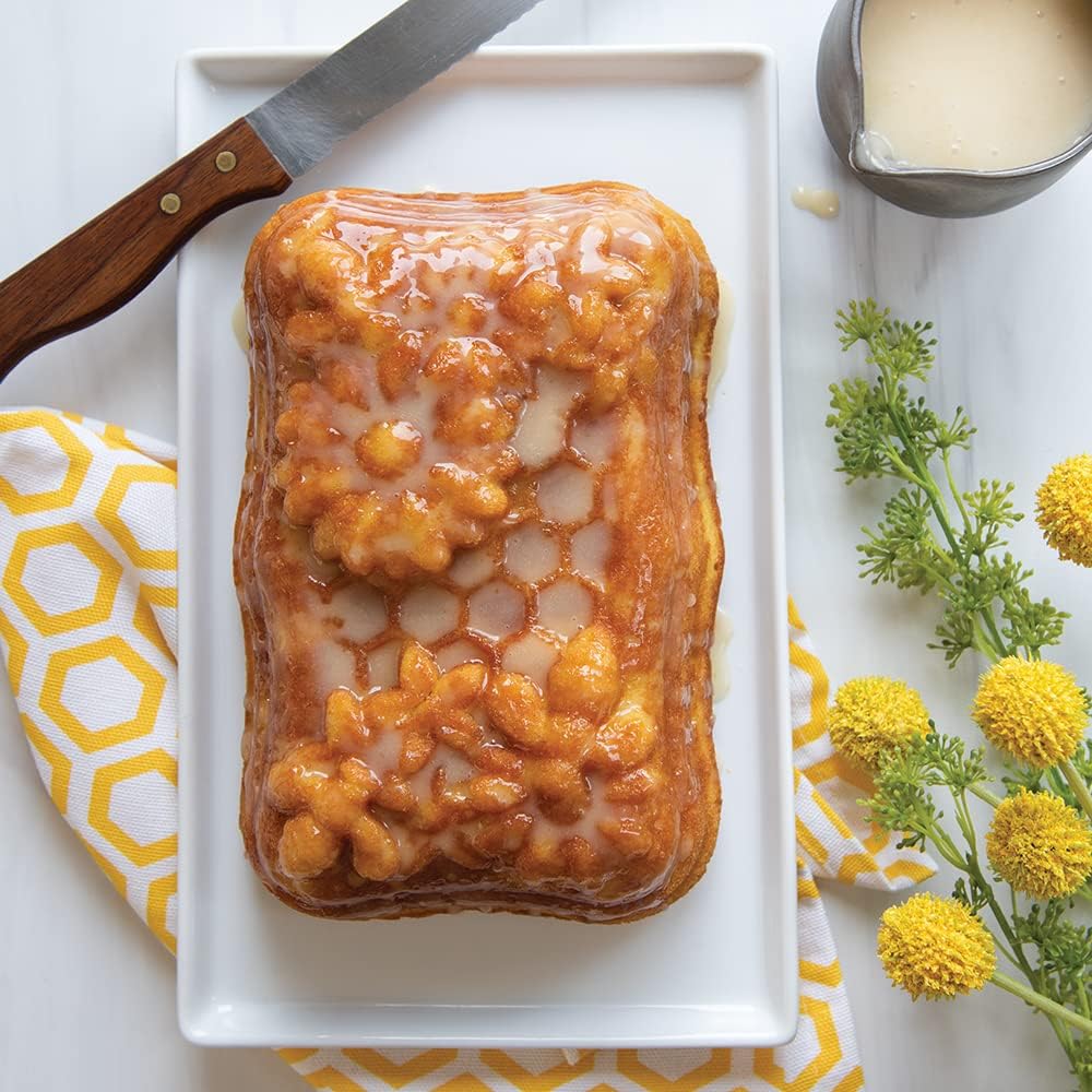 Nordic Ware Honeycomb Kastenform | Original Aluguss Gugelhupfform | Gugelhupfform mit Bienenmuster |