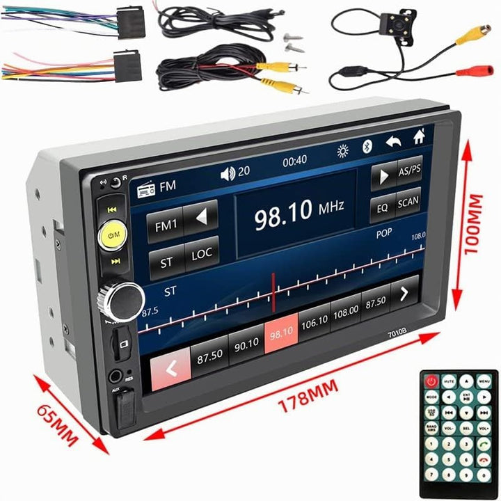 Retoo Autoradio mit Bluetooth USB Touchscreen, 7 Zoll Touch Display, 2DIN Media Receiver, Helligkeit